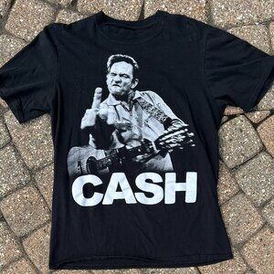 Johnny Cash Middle Finger Salute T Shirt Sz M